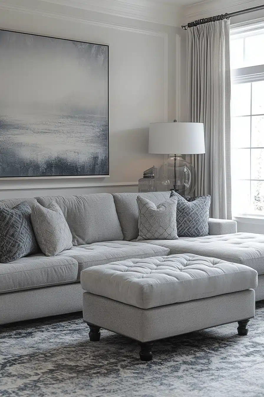 gray couch living room