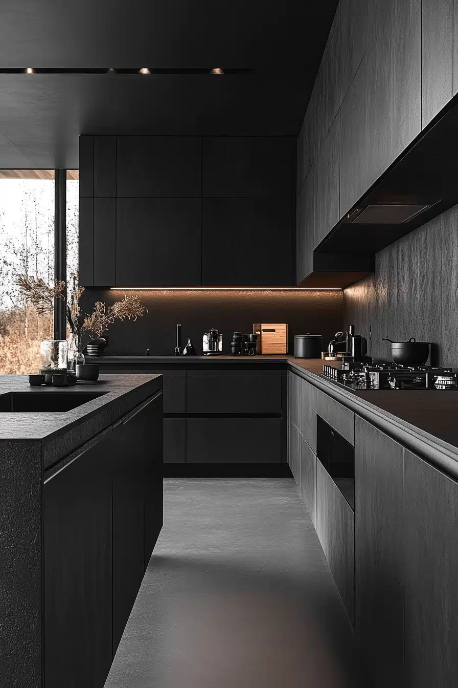 moody kitchen cabinets