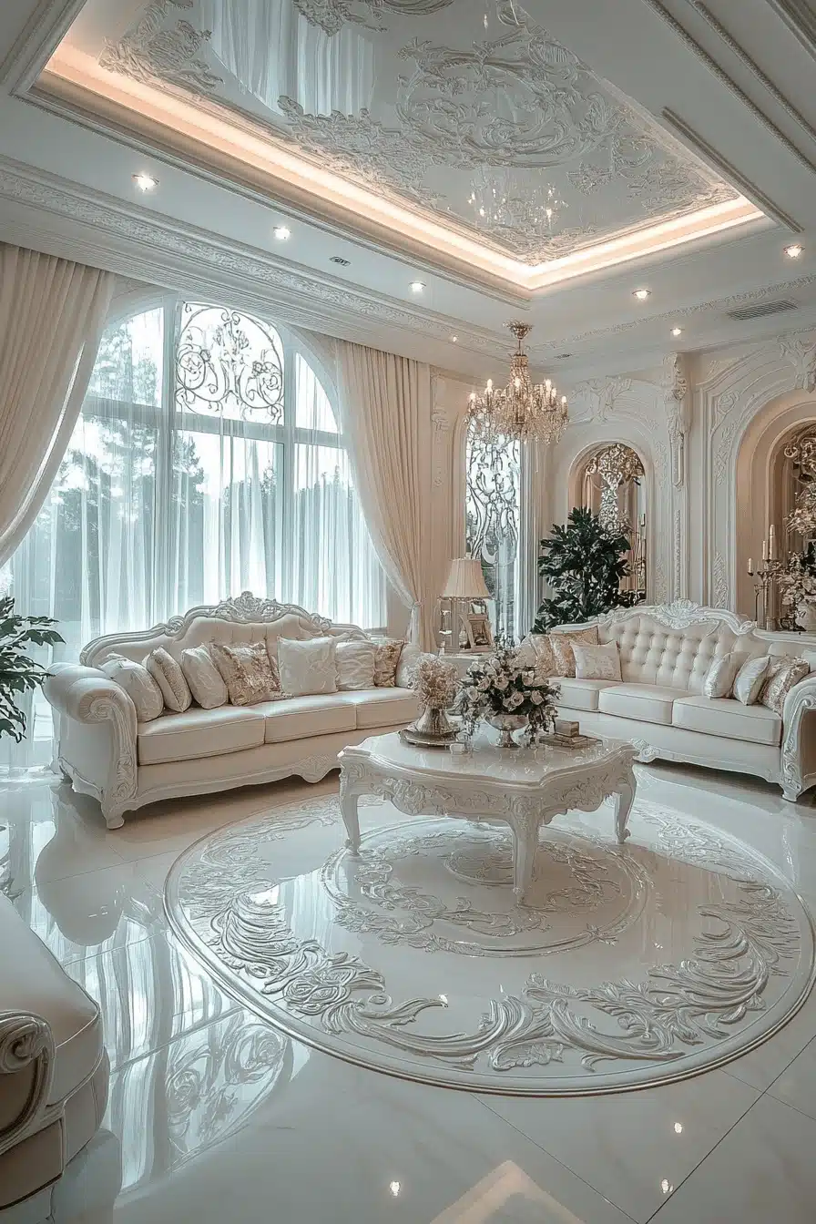 white living room decor