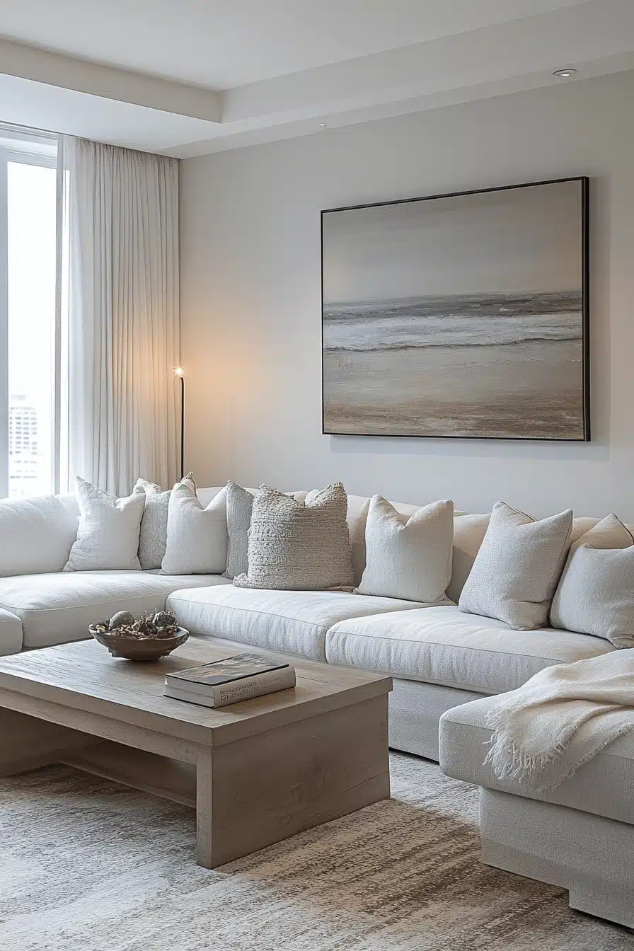 moody neutral living room