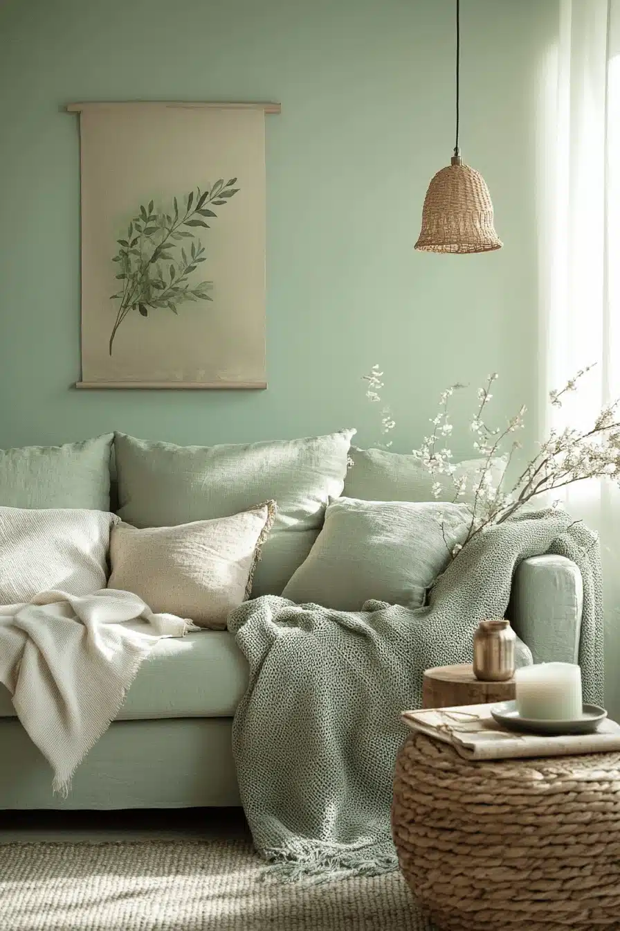 green living room decor