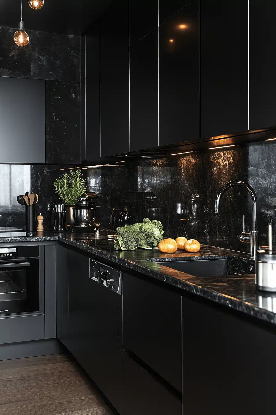 dark kitchen aesthetic