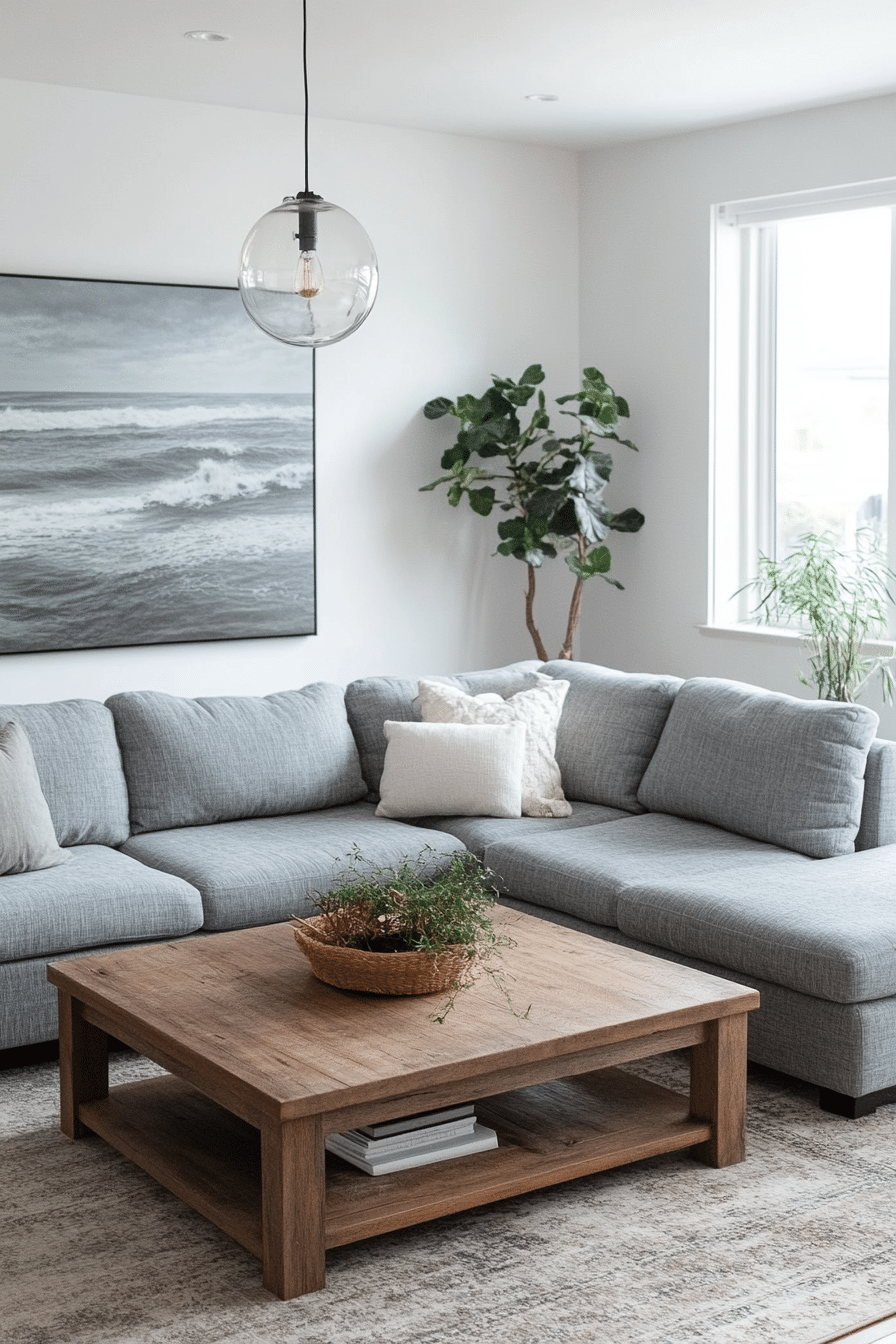 gray couch living room