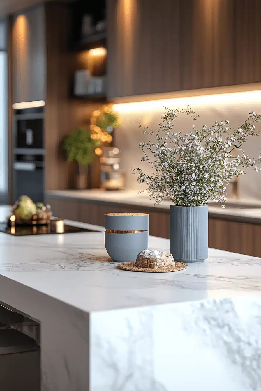 white marble kitchen