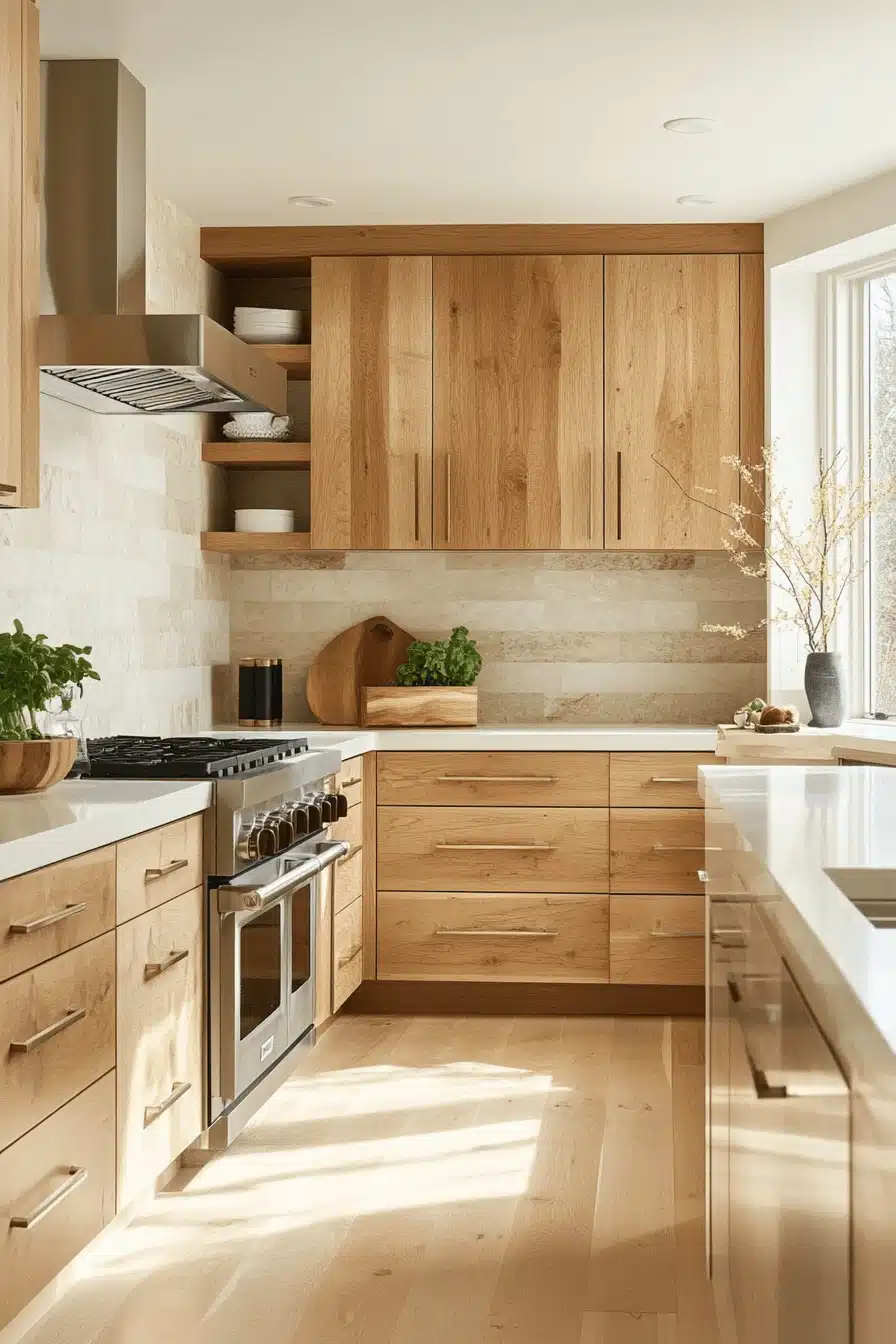 light wood kitchen cabinets