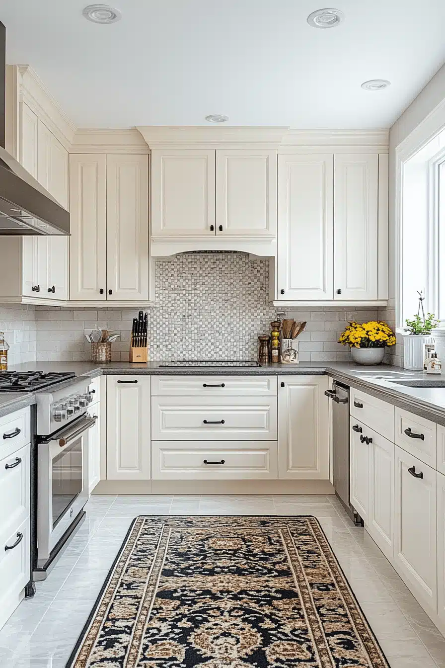cream kitchen cabinets