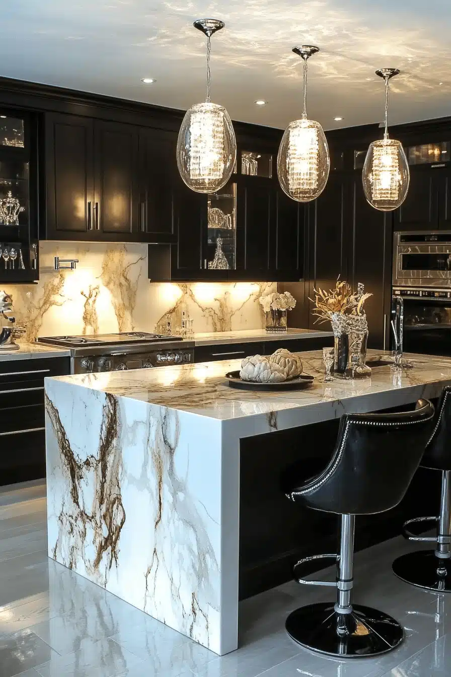 black and white kitchen cabinets