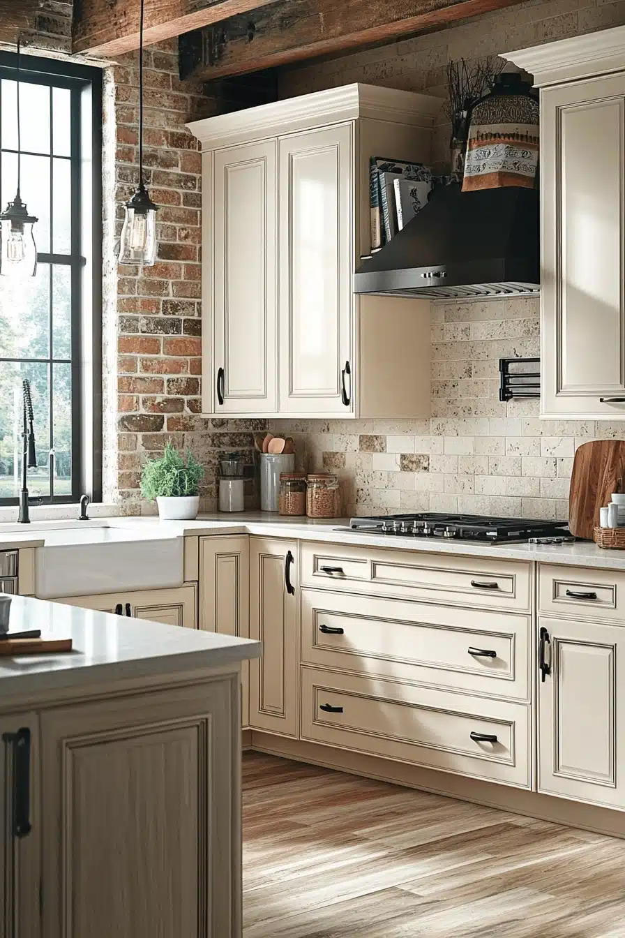 cream kitchen cabinets