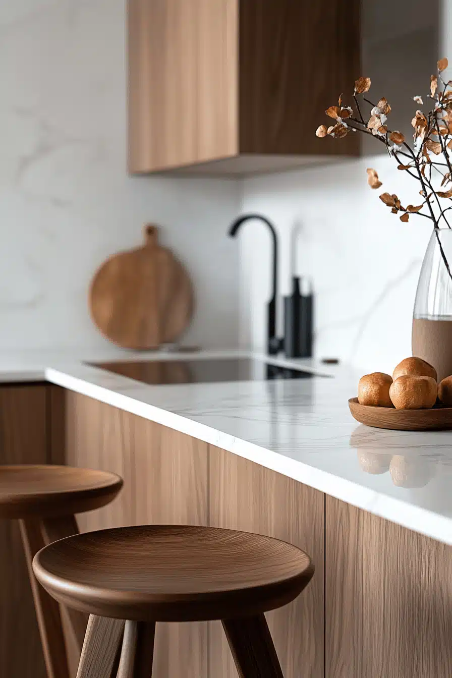 white marble kitchen