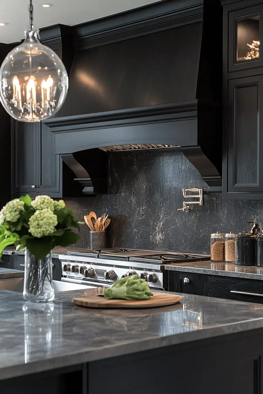 black and white kitchen cabinets