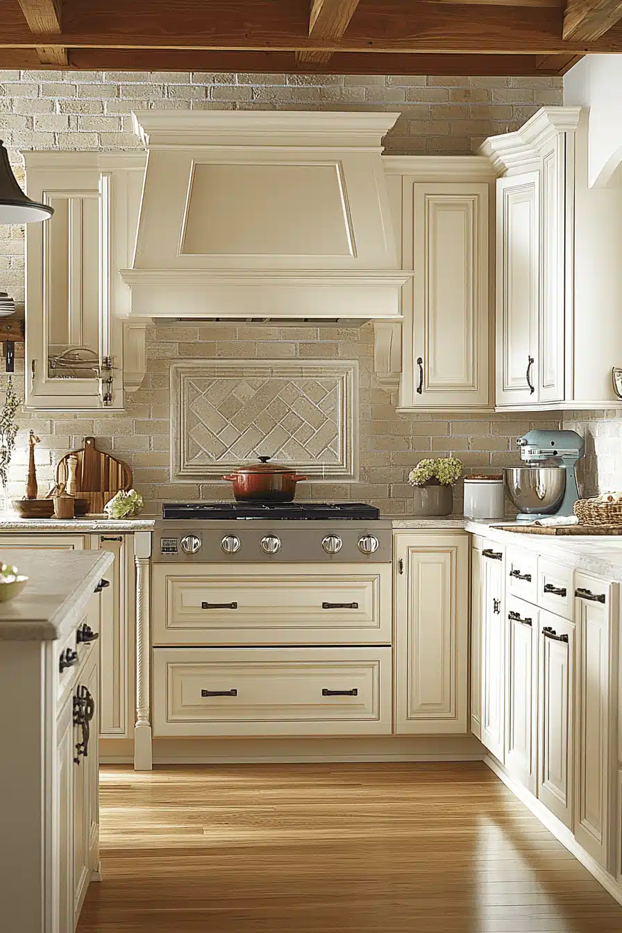 cream kitchen cabinets