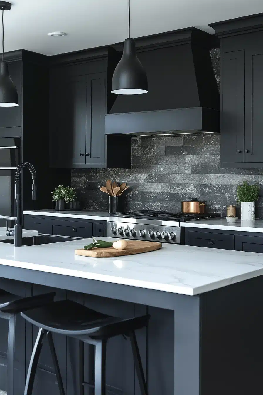 black and white kitchen cabinets