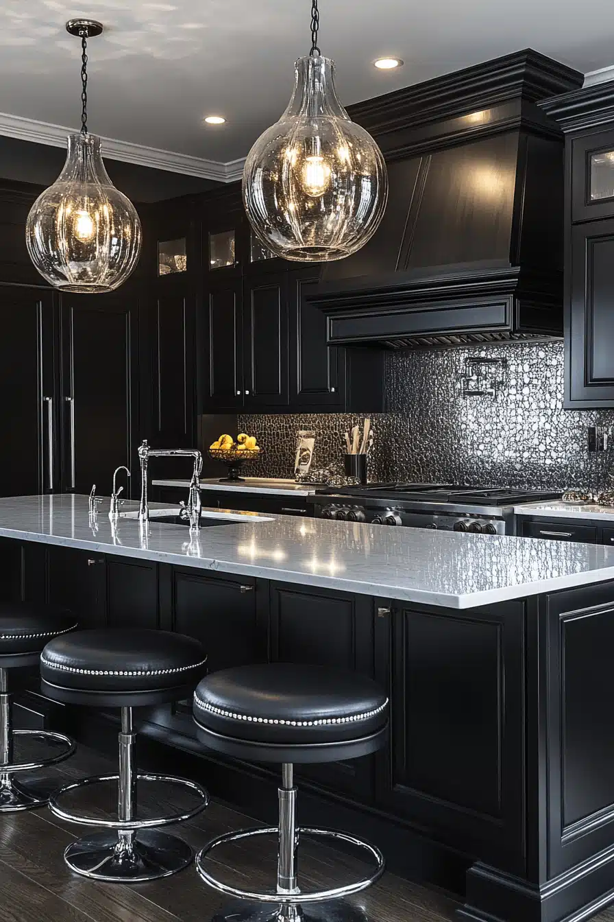 black and white kitchen cabinets