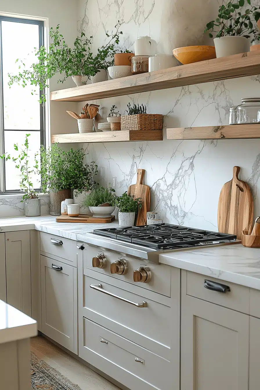 white marble kitchen
