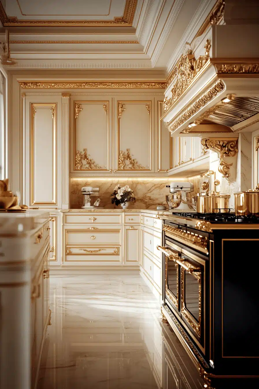 cream kitchen cabinets