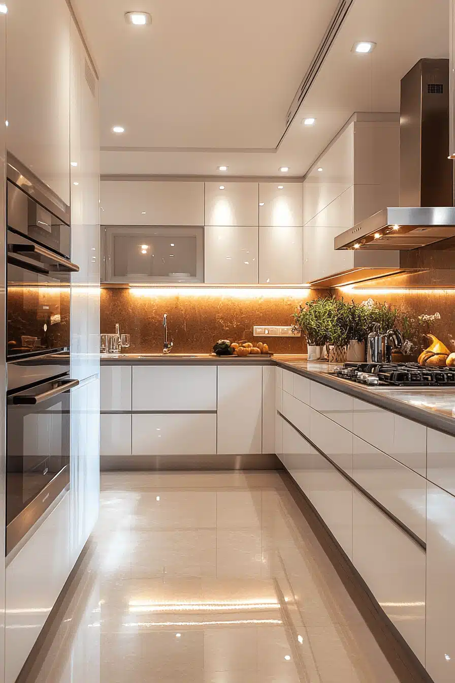 kitchen backsplash with white cabinets