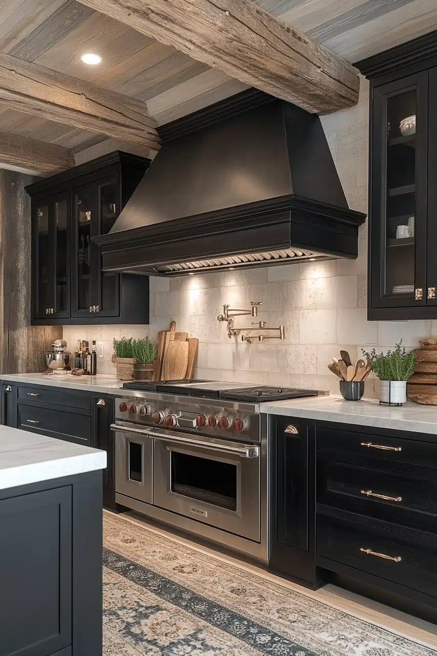 black and white kitchen cabinets