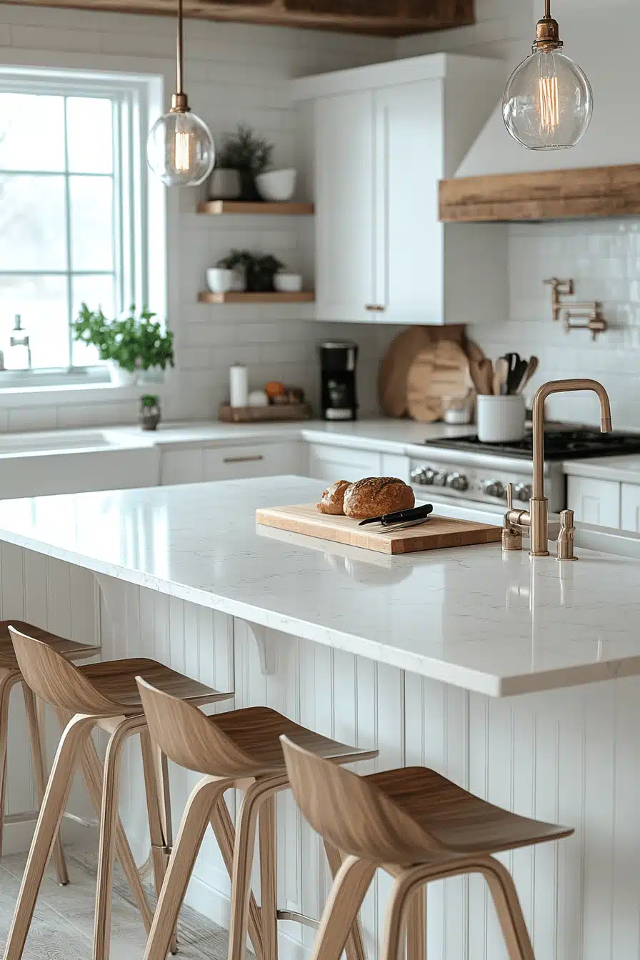 white marble kitchen