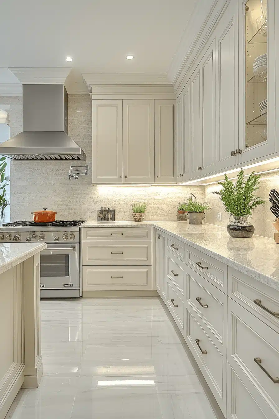 cream kitchen cabinets