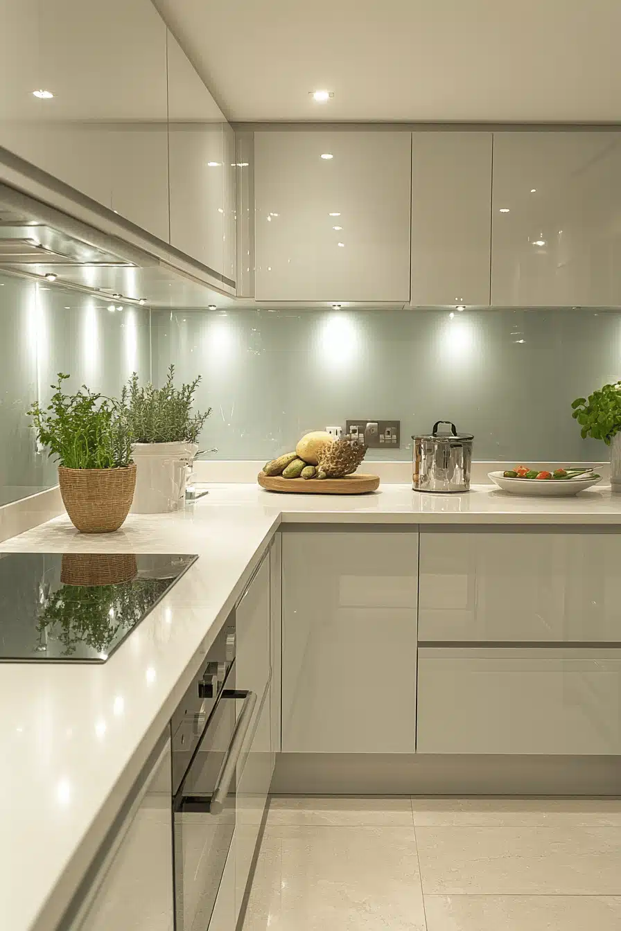 kitchen backsplash with white cabinets