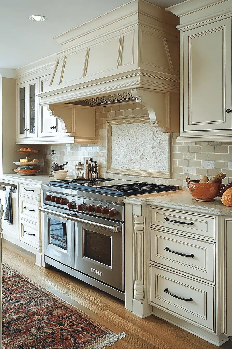 cream kitchen cabinets
