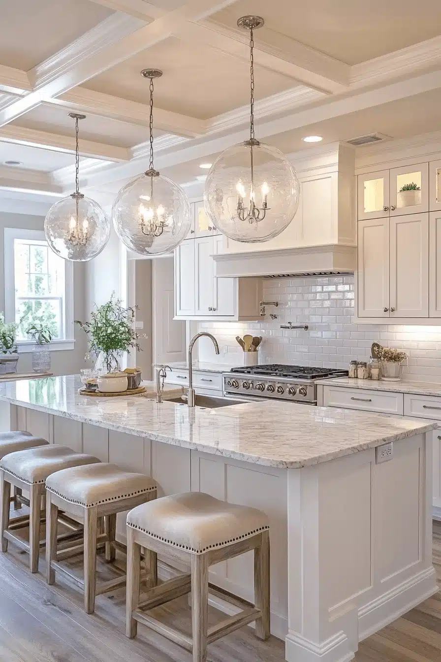 kitchen backsplash with white cabinets