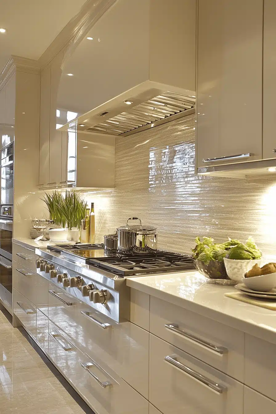 cream kitchen cabinets
