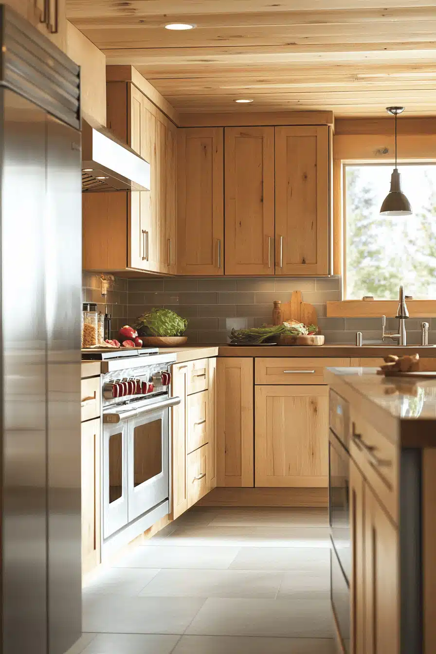 light wood kitchen cabinets