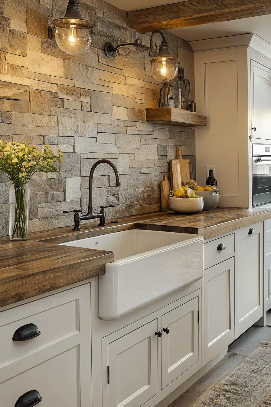 kitchen backsplash with white cabinets