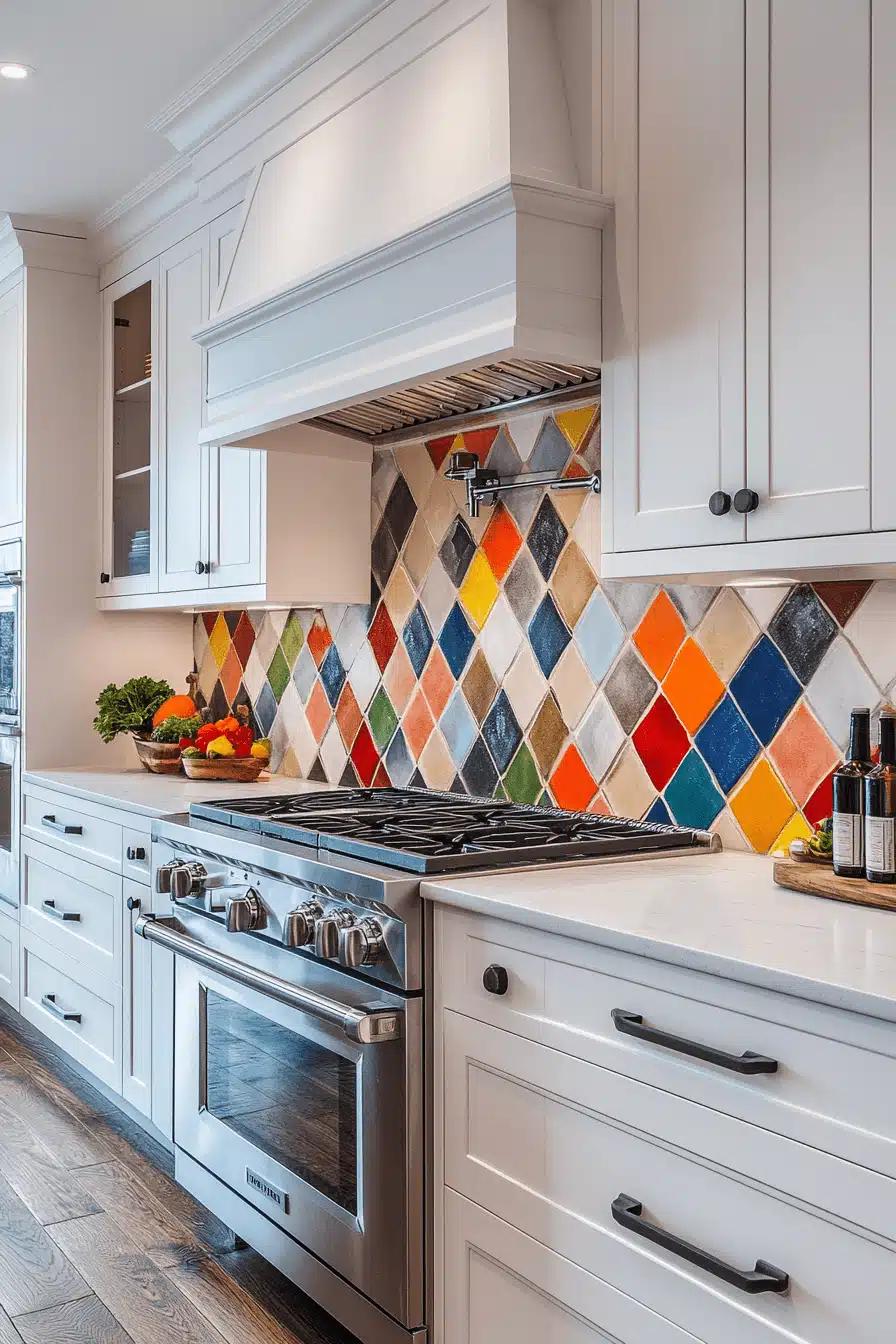kitchen backsplash with white cabinets