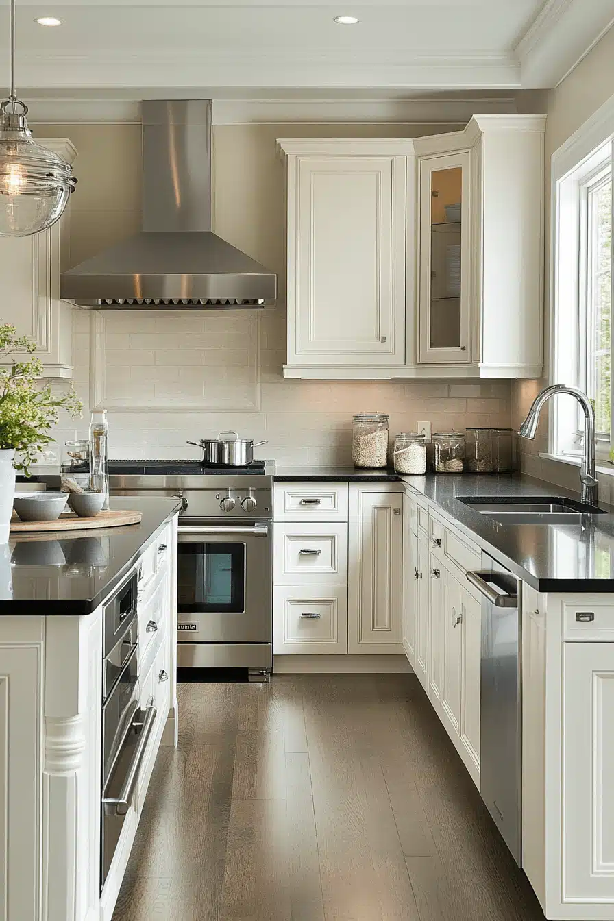 cream kitchen cabinets