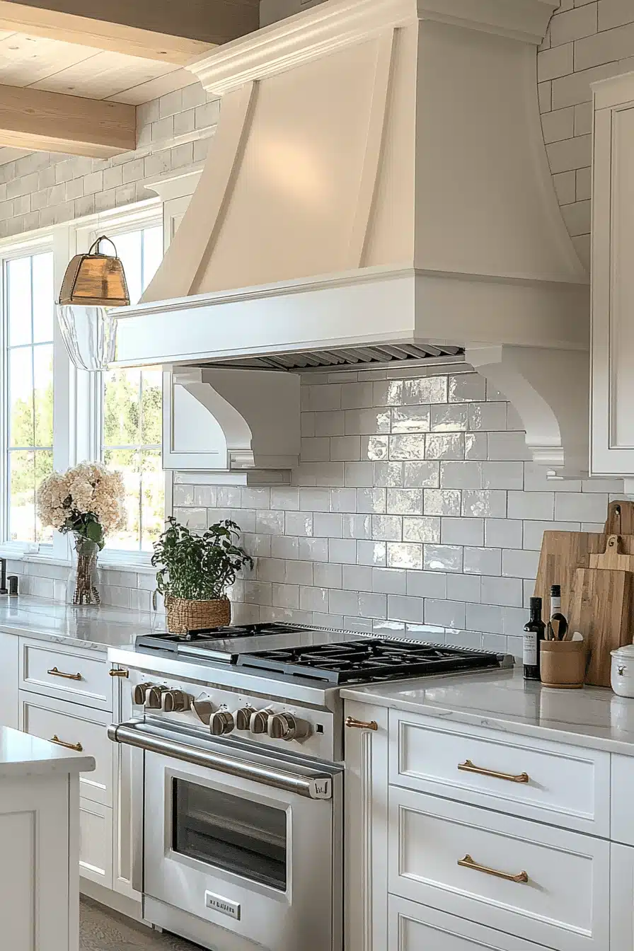 kitchen backsplash with white cabinets
