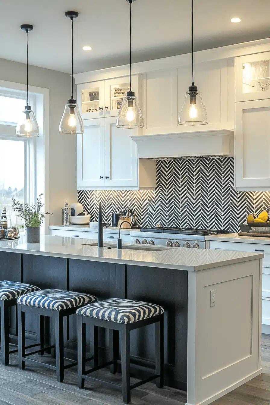 kitchen backsplash with white cabinets