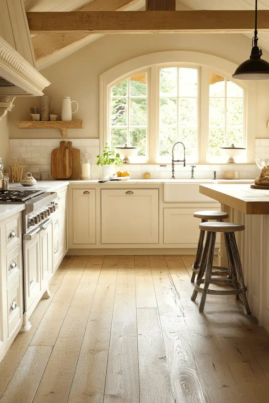 cream kitchen cabinets
