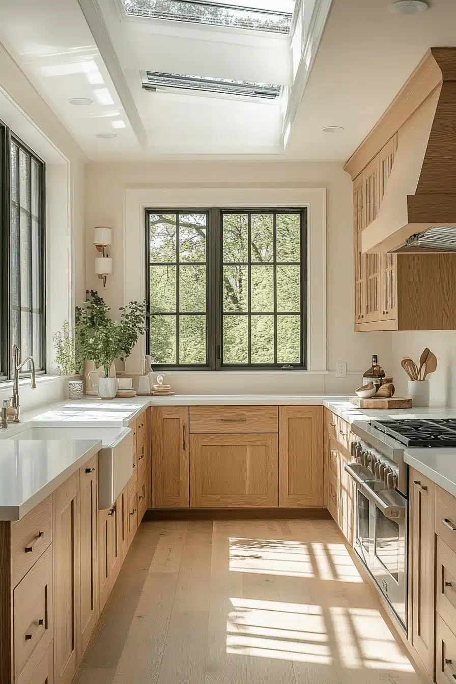 white oak kitchen cabinets