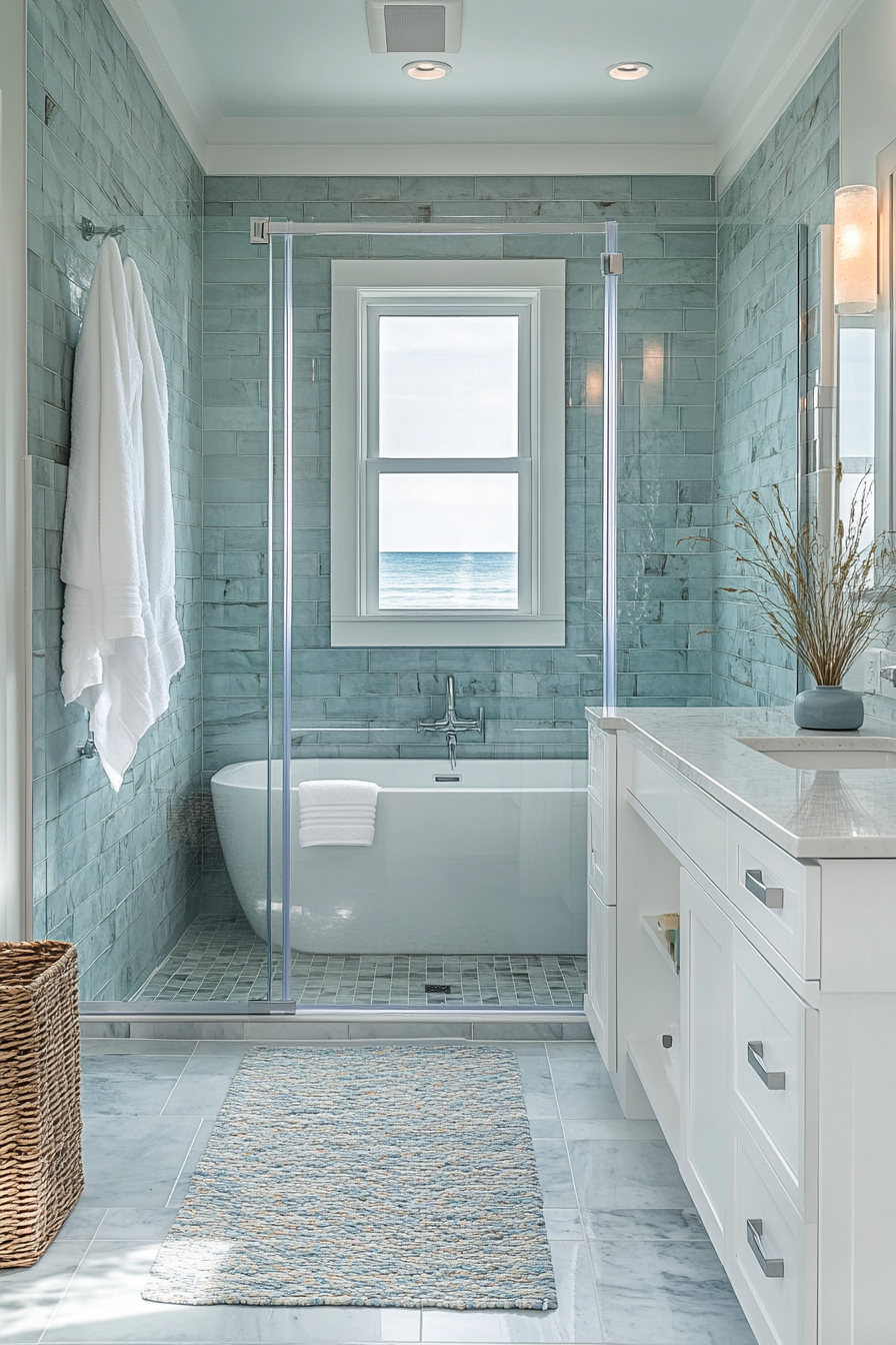 coastal bathroom shower ideas