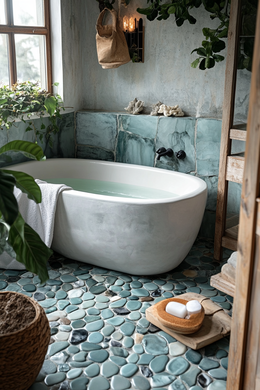coastal bathroom shower ideas
