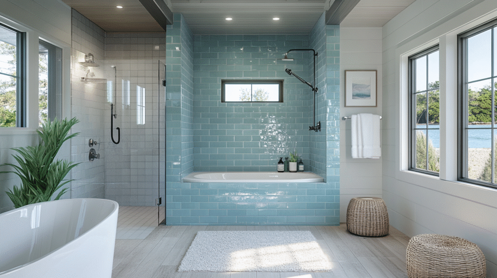 coastal bathroom shower ideas