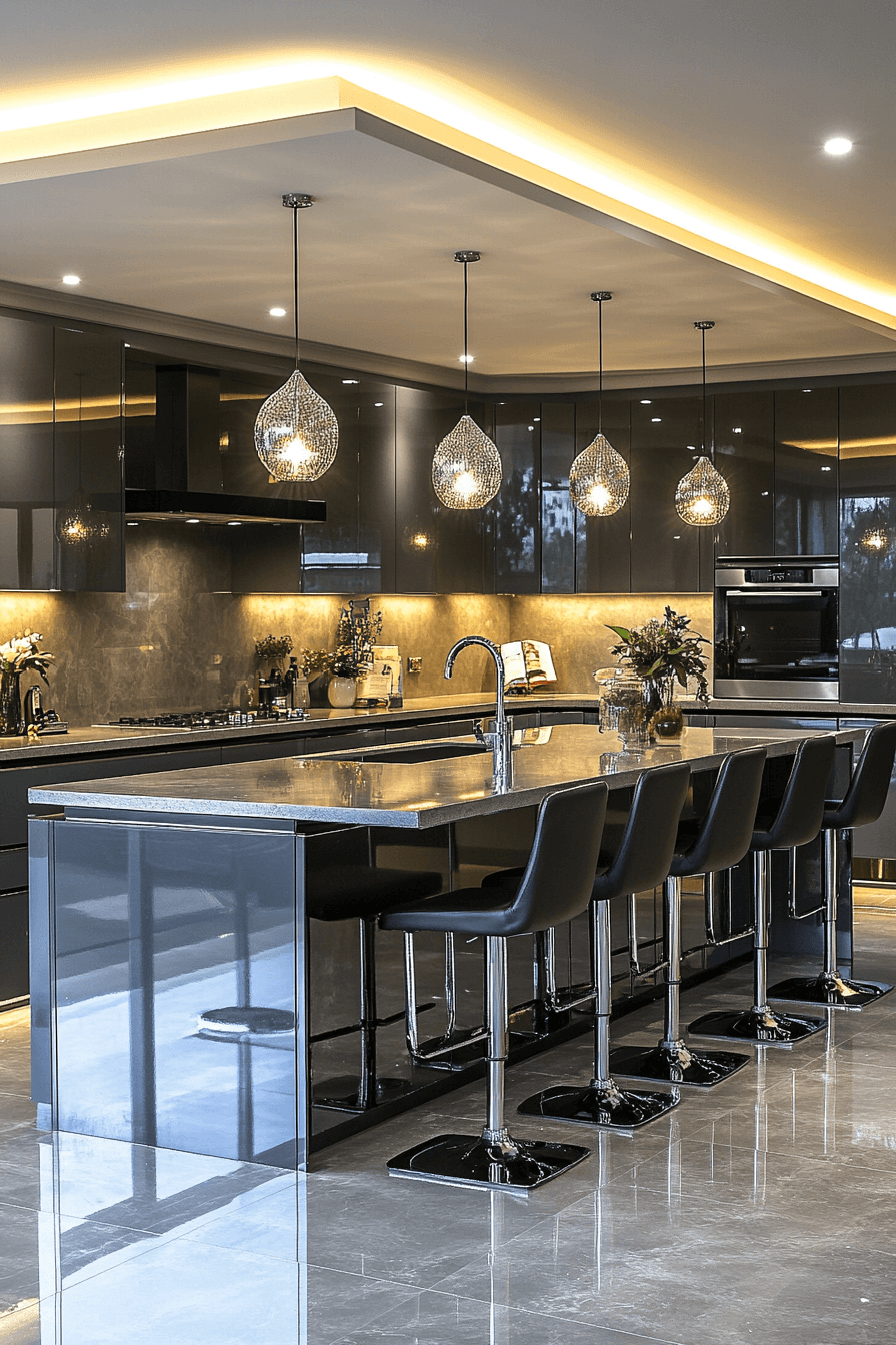 high gloss kitchen cabinets