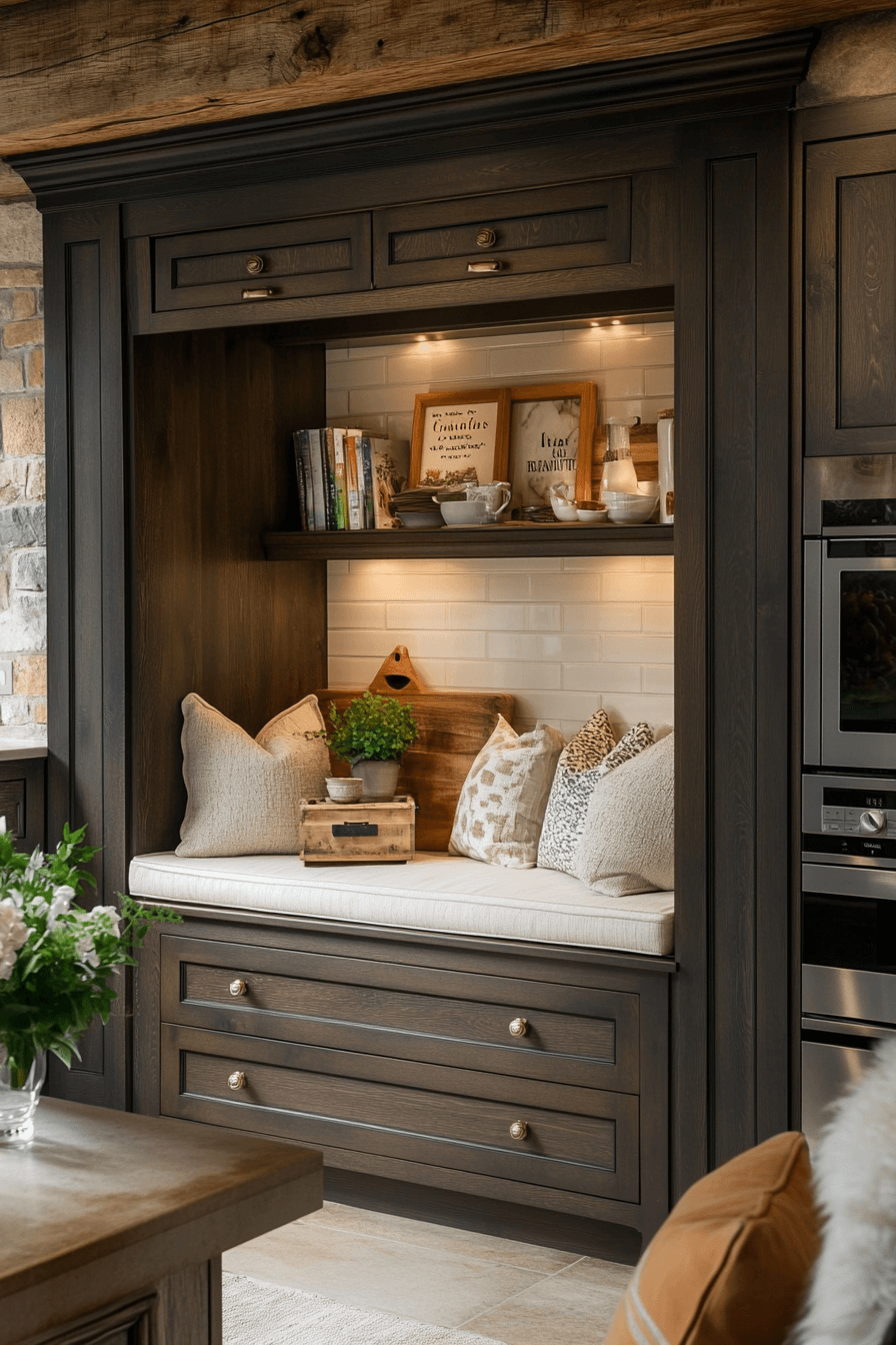 dark walnut kitchen cabinets