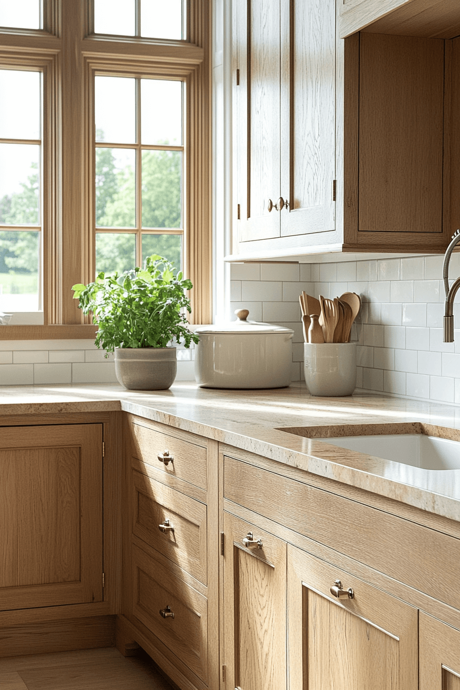 light brown cabinets kitchen