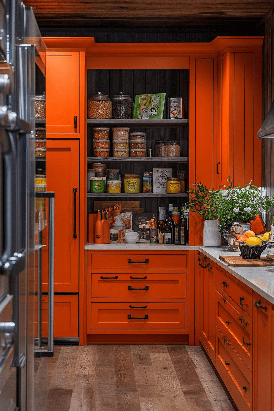 orange kitchen cabinets