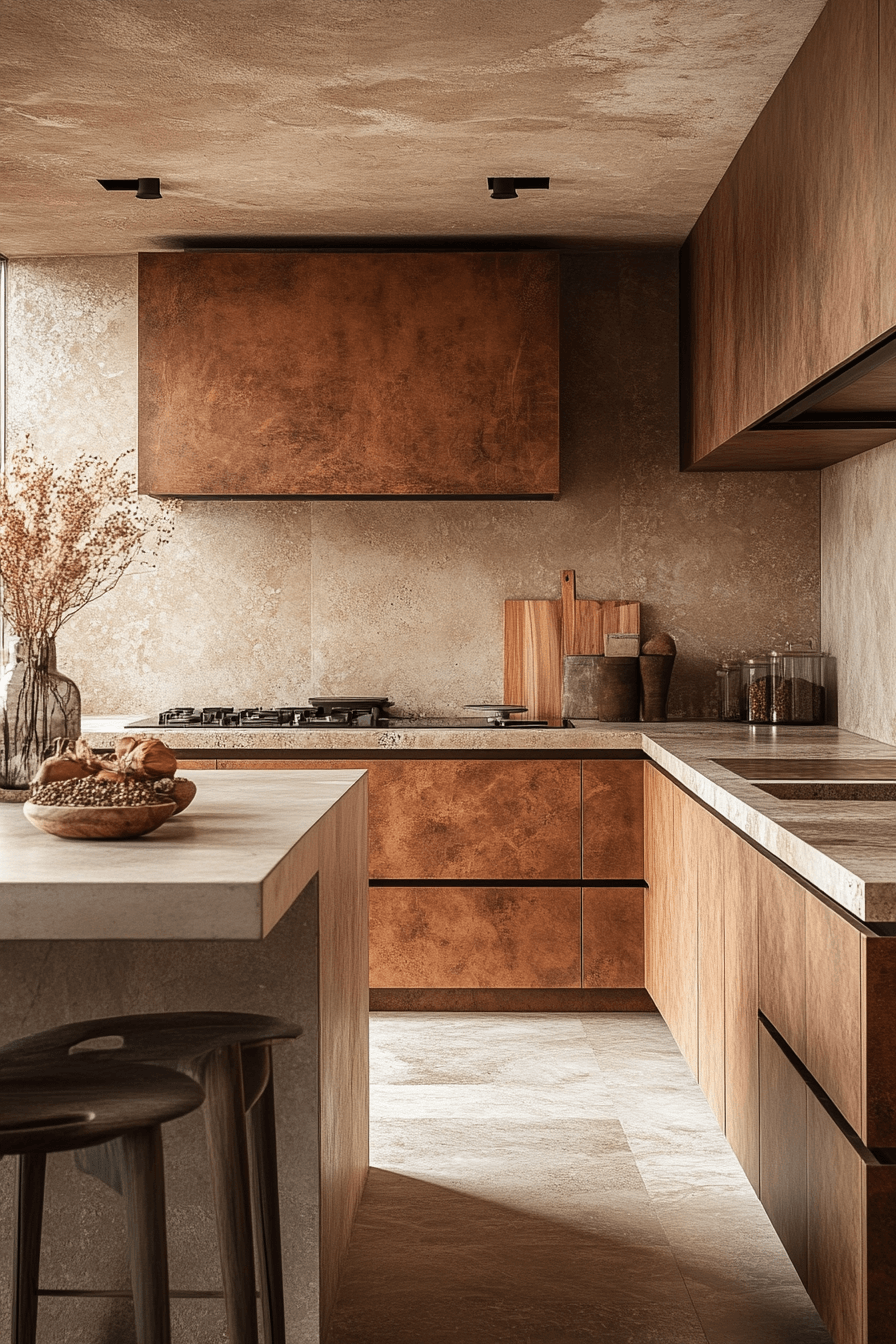 terracotta kitchen cabinets