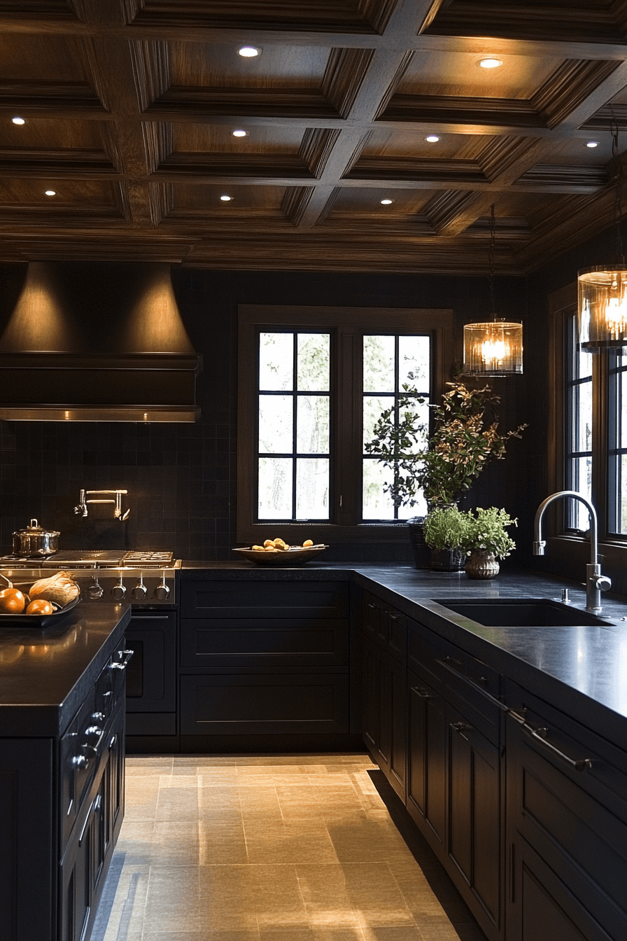 dark walnut kitchen cabinets