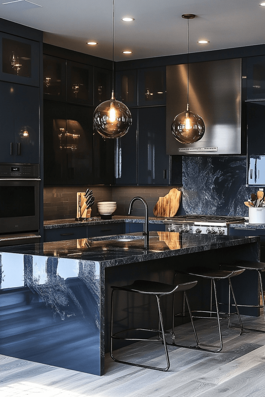 charcoal gray kitchen cabinets