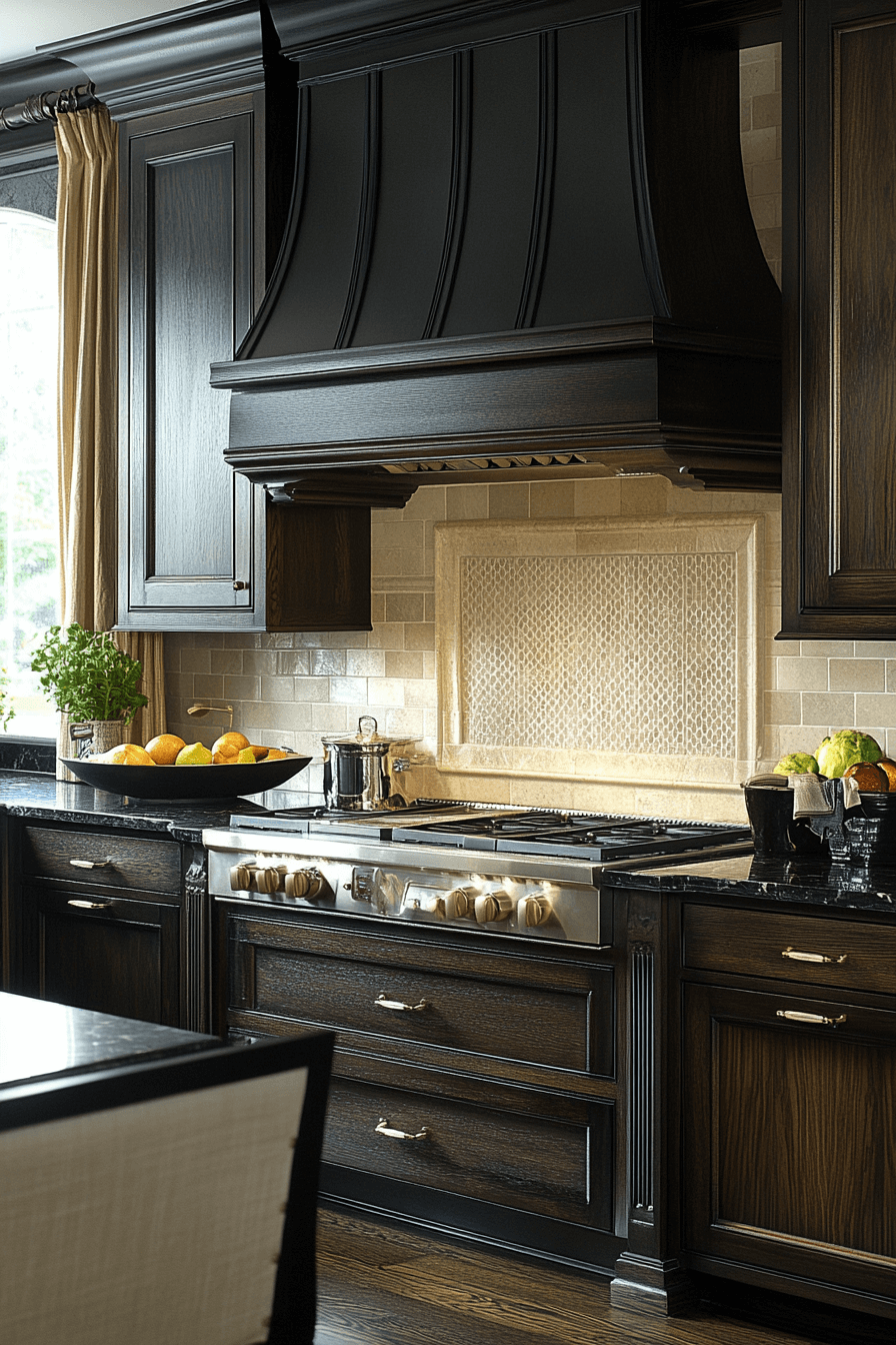 dark oak kitchen cabinets