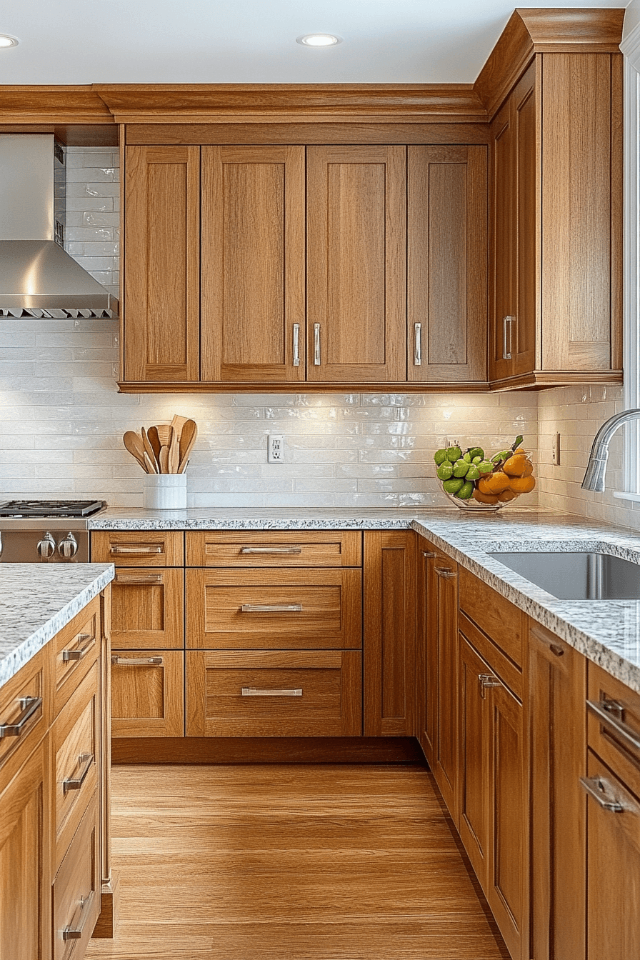 light brown cabinets kitchen