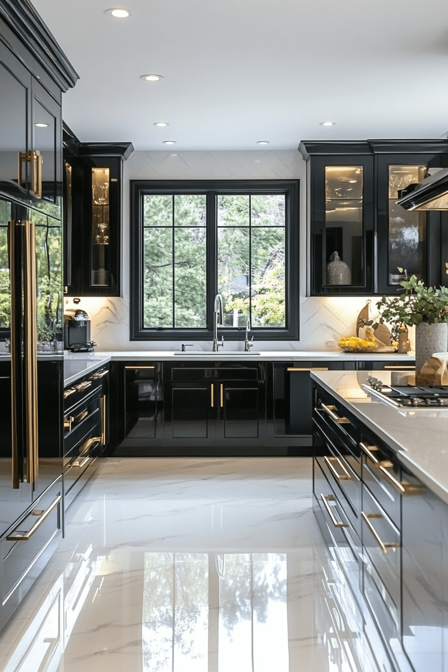 high gloss kitchen cabinets