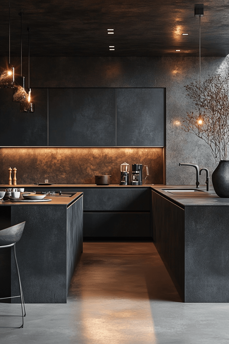 charcoal gray kitchen cabinets