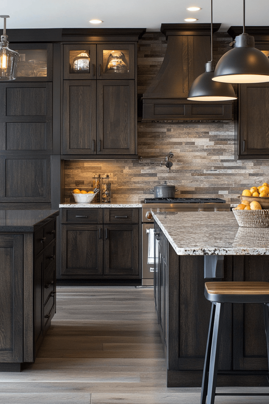 dark oak kitchen cabinets